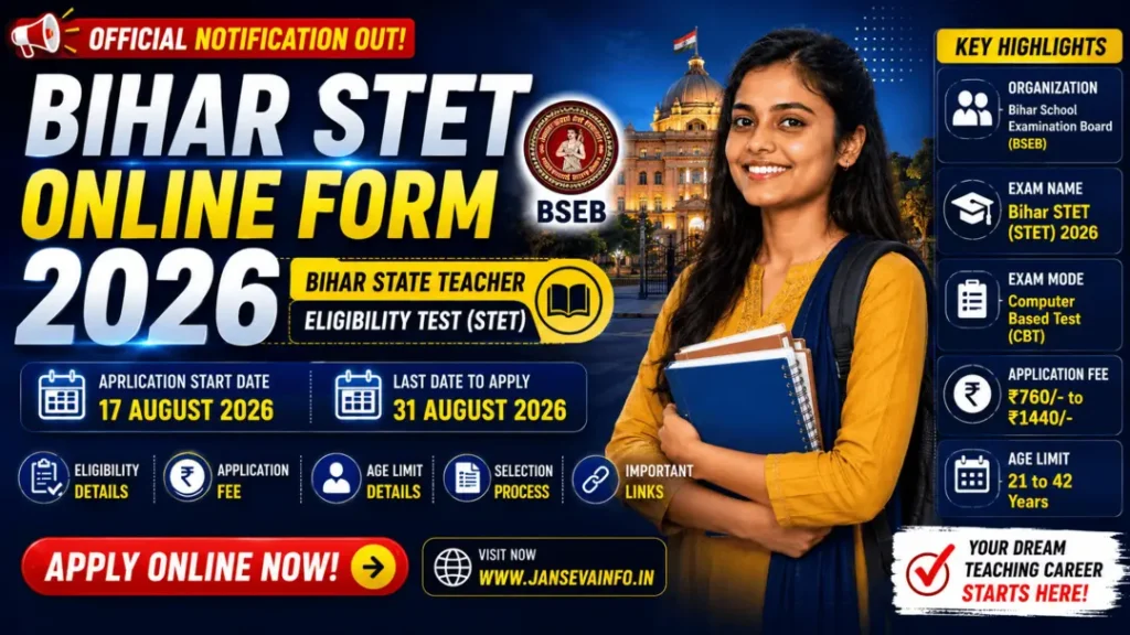 Bihar STET Online Form 2026